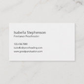 Modern Proofreader Freelance Minimalist Navy White 名刺 (裏面)