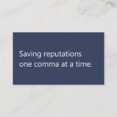 Modern Proofreader Freelance Minimalist Navy White 名刺 (正面)