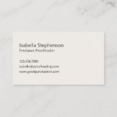 Modern Proofreader Freelance Writing 名刺 (裏面)