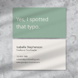 Modern Proofreader Freelance Writing 名刺