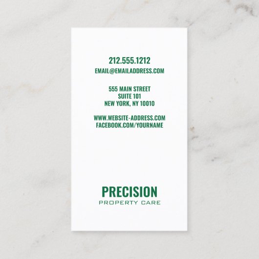 Modern Property Maintenance & Groundskeeping 名刺 (裏面)