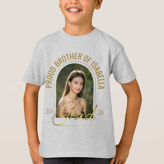 Modern Proud Brother or Sis of Grad Custom Photo Tシャツ (正面)