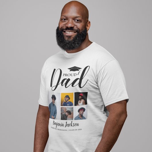 Modern Proud Dad | 5 枚の写真入り卒業記念 T シャツ