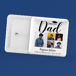 Modern Proud Dad | 5 枚の写真入り卒業Tシャツ 缶バッジ