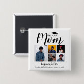 Modern Proud Mom | 5 枚の写真が入る卒業 T シャツ 缶バッジ (正面&裏面)