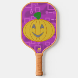 Modern Pumpkin on Purple Geometric  ピックルボールラケット