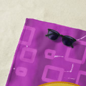 Modern Pumpkin on Purple Geometric Beach Towel ビーチタオル (インサイチュ)