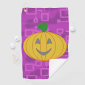 Modern Pumpkin on Purple Geometric Golf Towel ゴルフタオル (インサイチュ)