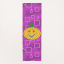Modern Pumpkin on Purple Geometric Yoga Mat ヨガマット