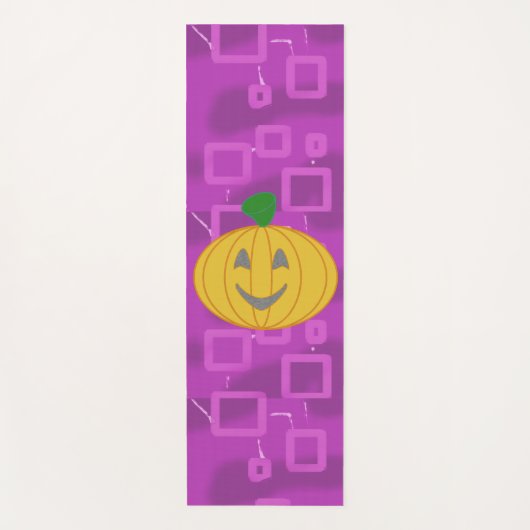 Modern Pumpkin on Purple Geometric Yoga Mat ヨガマット (正面)