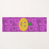 Modern Pumpkin on Purple Geometric Yoga Mat ヨガマット (正面(横))