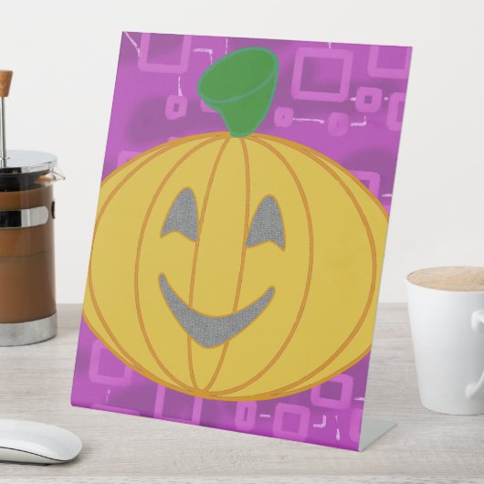 Modern Pumpkin Pedestal Sign 台座サイン (インサイチュ)