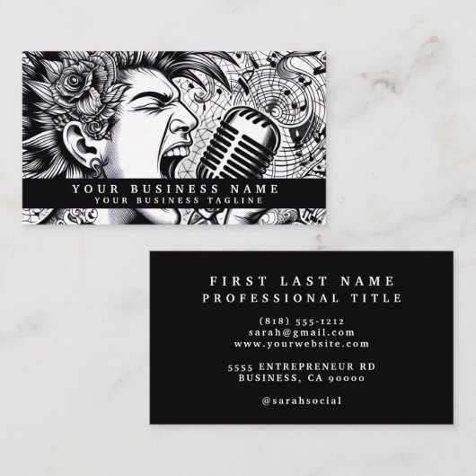 Modern Punk Rock Mohawk Angry 名刺 (正面/裏面)