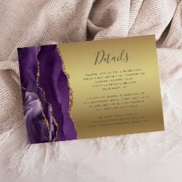 Modern Purple Agate Gold Luxe Foil Wedding Details エンクロージャーカード
