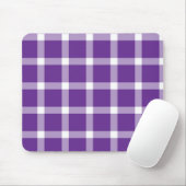 Modern Purple and White Gingham Checkered Pattern マウスパッド (マウス)