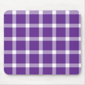 Modern Purple and White Gingham Checkered Pattern マウスパッド (正面)