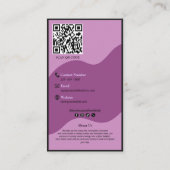 Modern Purple Bakery Branding Custom Logo QR Code 名刺 (裏面)