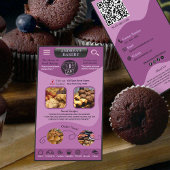 Modern Purple Bakery Branding Custom Logo QR Code 名刺