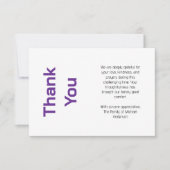 Modern Purple Black Traditional Sympathy Funeral サンキューカード (正面)