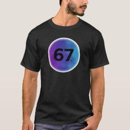 Modern Purple Blue Nebula 67 Circle Slogan Tee Tシャツ