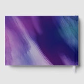 Modern Purple Blue Star David Bar Mitzvah Hebrew ゲストブック (裏面)