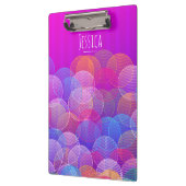 Modern Purple Bubbles Geometric Personalised クリップボード (左)