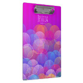 Modern Purple Bubbles Geometric Personalised クリップボード (右)
