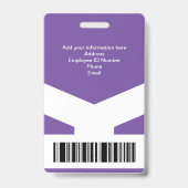 Modern Purple Chevron Professional ID Badge バッジ (Back)