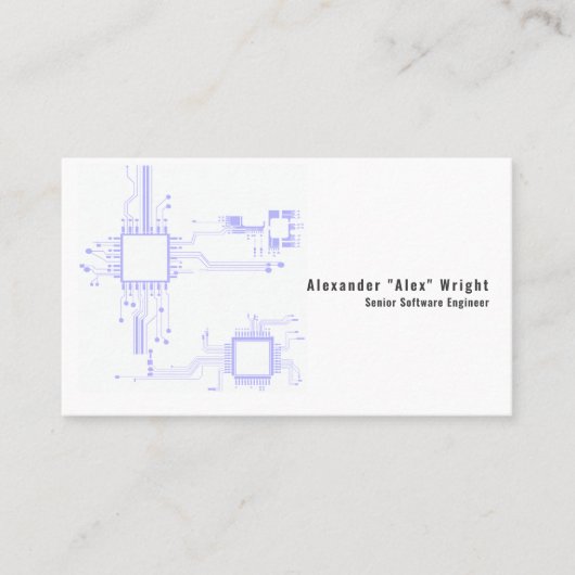 Modern Purple Circuit Board Software Engineer 名刺 (正面)