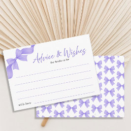 Modern Purple Coquette Bow Advice and Wishes Card エンクロージャーカード