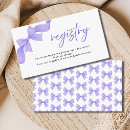 Modern Purple Coquette Bow Registry Enclosure Card エンクロージャーカード