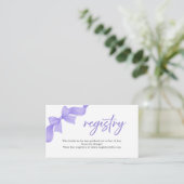 Modern Purple Coquette Bow Registry Enclosure Card エンクロージャーカード (スタンド正面)