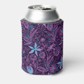 Modern Purple Dark Floral Pattern Personalised 缶クーラー (缶裏面)