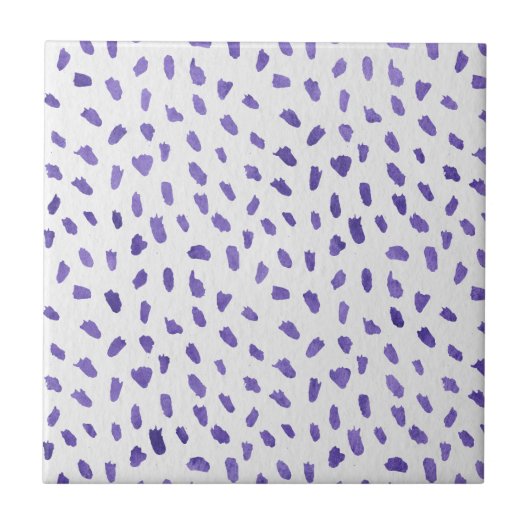 Modern Purple Dots Fun Spots Ceramic Tile タイル (正面)