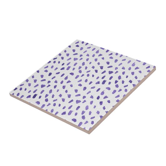 Modern Purple Dots Fun Spots Ceramic Tile タイル (側面)