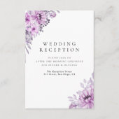 Modern Purple Floral Wedding Stationery  エンクロージャーカード (正面)