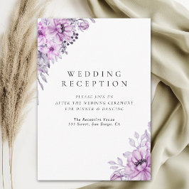 Modern Purple Floral Wedding Stationery  エンクロージャーカード