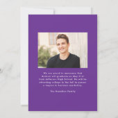 Modern Purple Frame 2 Photo Graduation 案内状 (裏面)