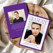 Modern Purple Frame 2 Photo Graduation 案内状