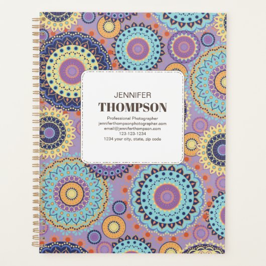 Modern Purple Geometric Planner | Personalized プランナー手帳 (正面)