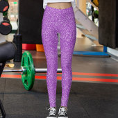 Modern Purple Glitter Sparkles Pattern Sport Gift レギンス