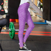 Modern Purple Glitter Sparkles Pattern Sport Gift レギンス