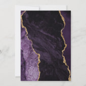 Modern Purple Gold Agate Navy Blue Wedding 招待状 (裏面)