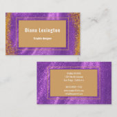  Modern Purple Gold  Business Card 名刺 (正面/裏面)