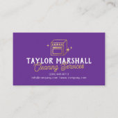 Modern Purple Gold Oven Cleaning Service 名刺 (正面)