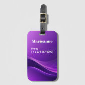 Modern Purple Gradient Wave Minimalist ラゲッジタグ (正面縦)