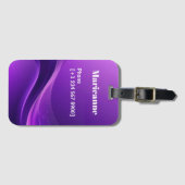 Modern Purple Gradient Wave Minimalist ラゲッジタグ (正面横)