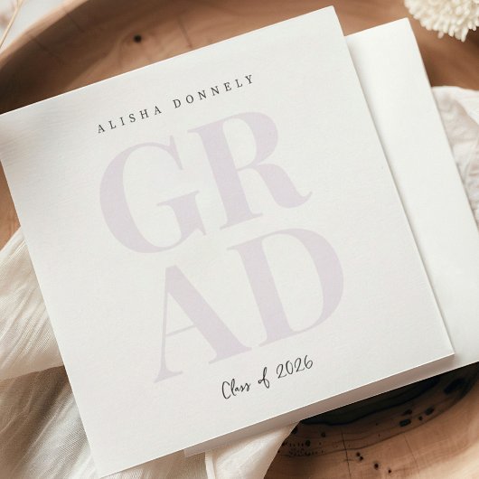 Modern Purple Graduation Napkin  スタンダードカクテルナプキン