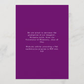 Modern Purple Math Photo College Graduation  案内状 (裏面)