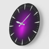 Modern Purple Minimalist Contemporary ラージ壁時計 (傾斜)